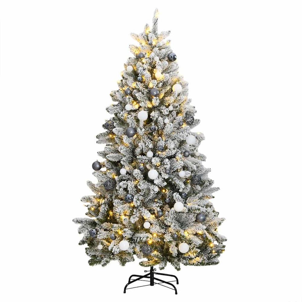 Vidaxl kunstkerstboom met scharnieren 300 led's en kerstballen 300 cm