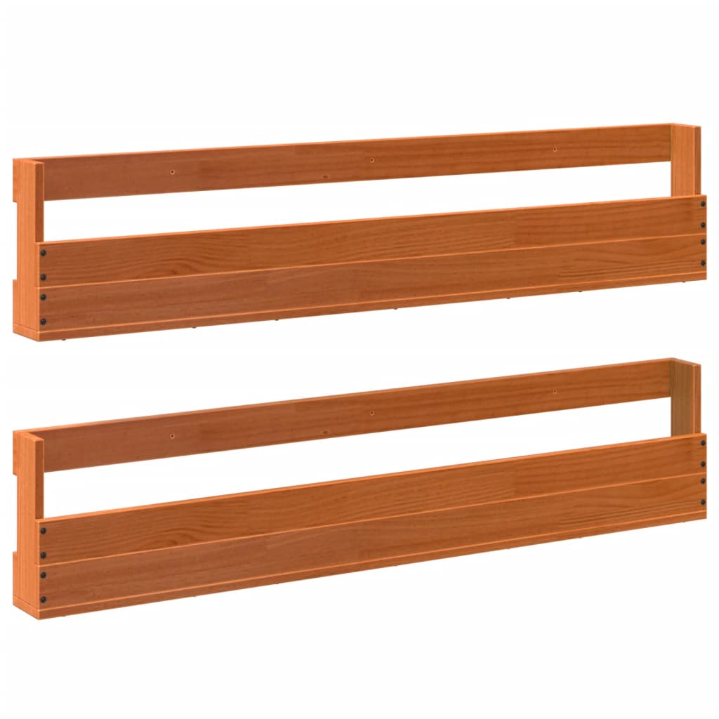 Vidaxl schoenenrekken 2 st 110x8,5x23,5 cm massief groenenhout wasbruin