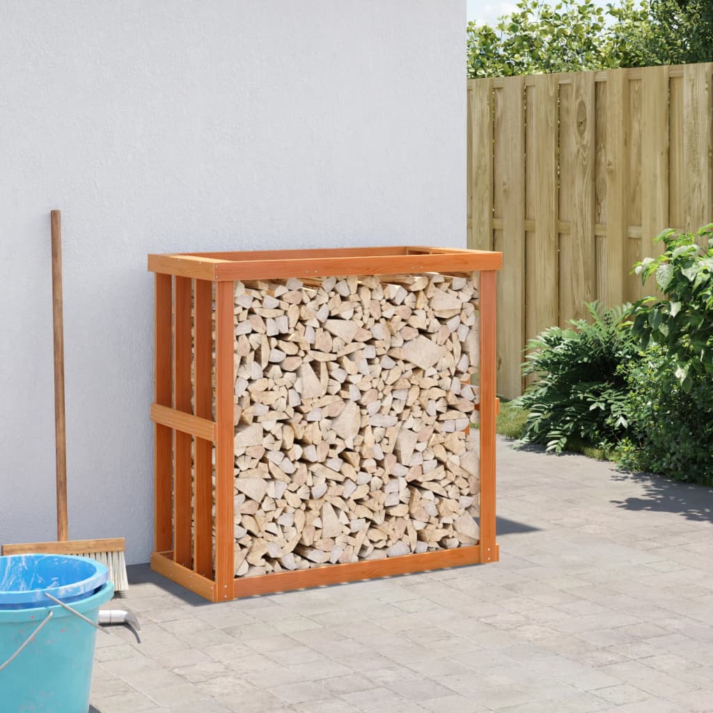 Vidaxl houtblokhouder 108x52x106 cm massief groenhout wasbruin