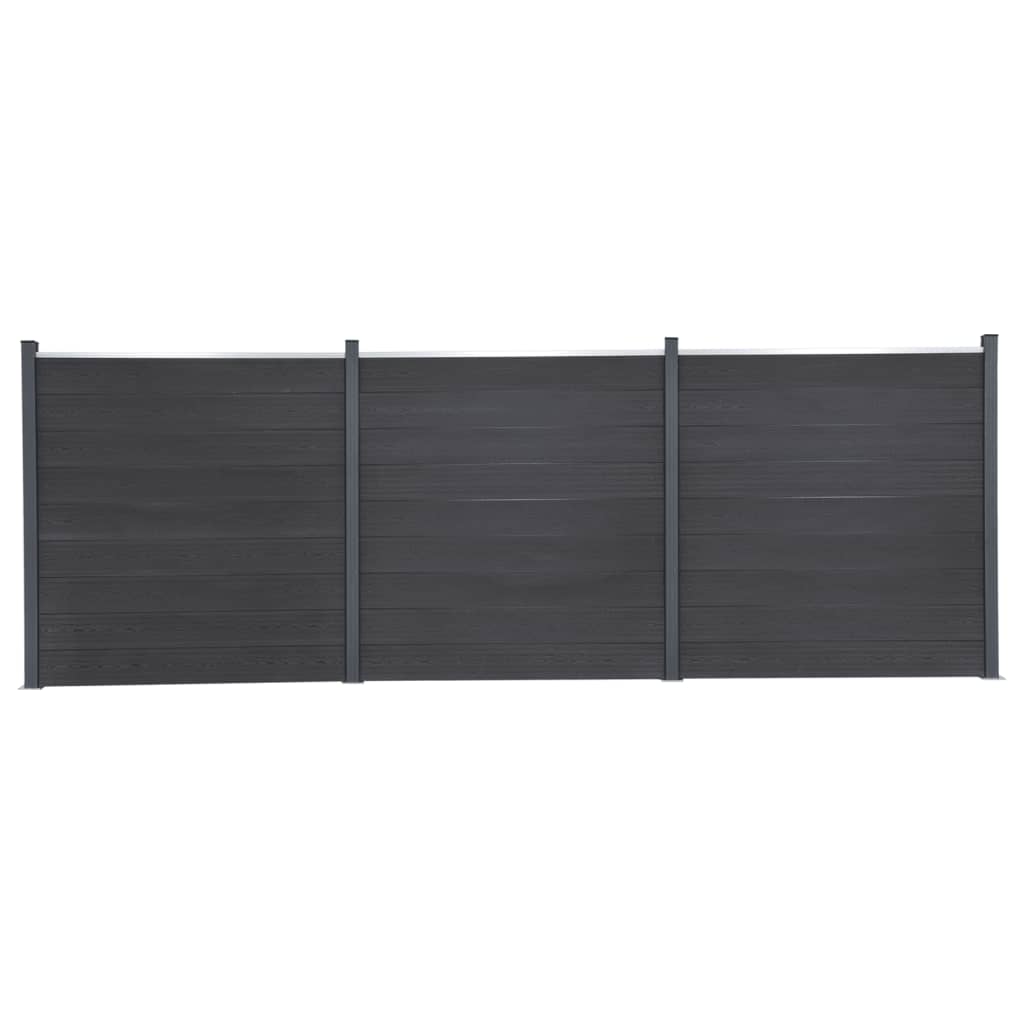 VidaXL Schuttingpanelenset 526x186 cm HKC grijs