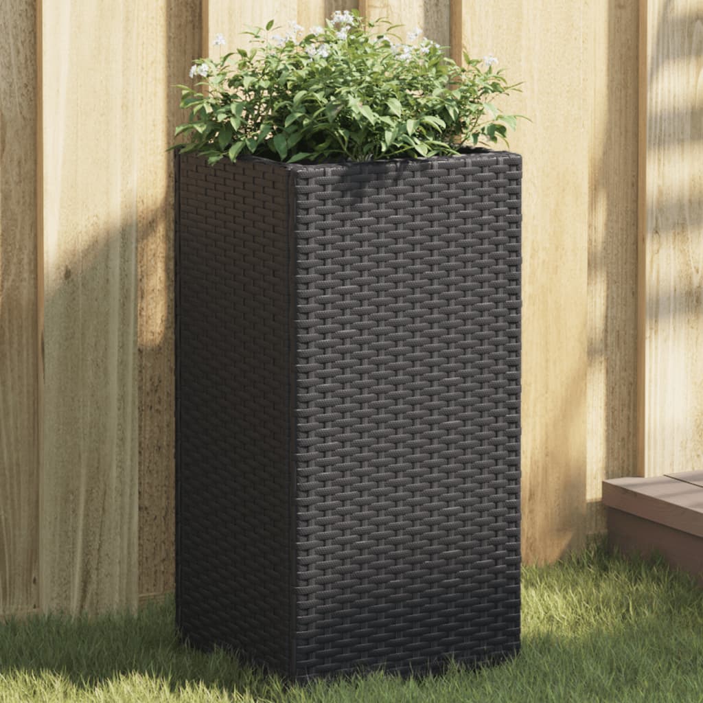 Vidaxl plantenbakken 2 st 30x30x60 cm poly rattan zwart