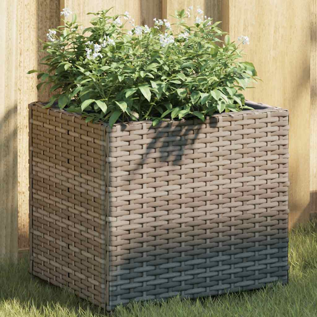 VidaXL Plantenbakken 2 st 36x30x32 cm poly rotan grijs