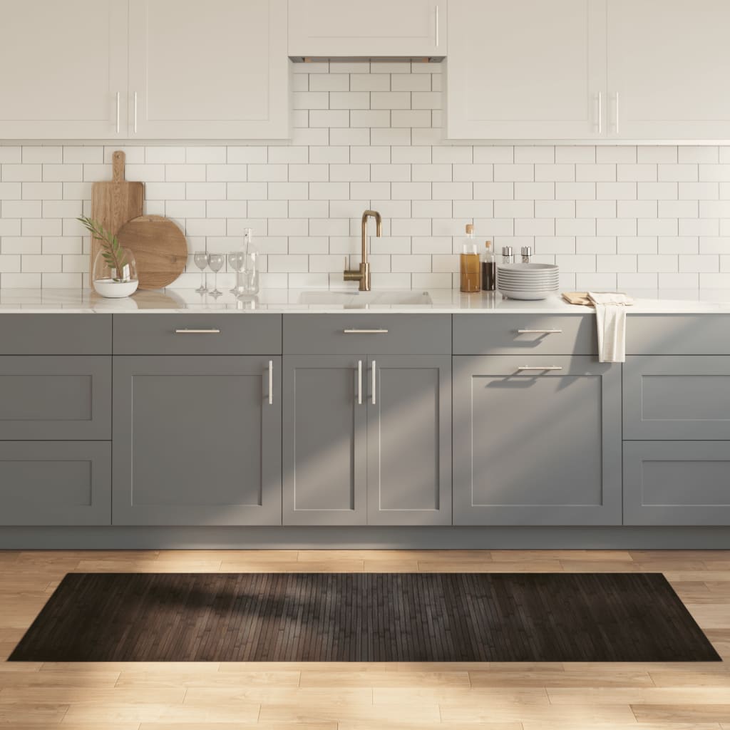 Vidaxl vloerkleed rechthoekig 70x200 cm bamboe donkerbruin