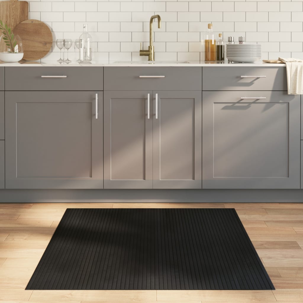 Vidaxl vloerkleed rechthoekig 100x100 cm bamboe zwart