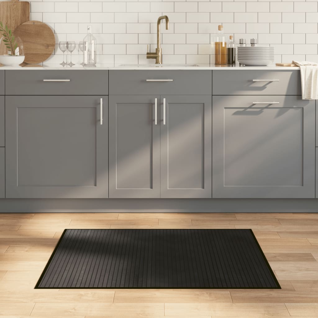 Vidaxl vloerkleed rechthoekig 70x100 cm bamboe zwart