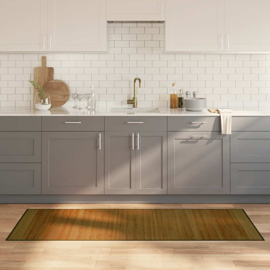 Vidaxl vloerkleed rechthoekig 70x200 cm bamboe bruin