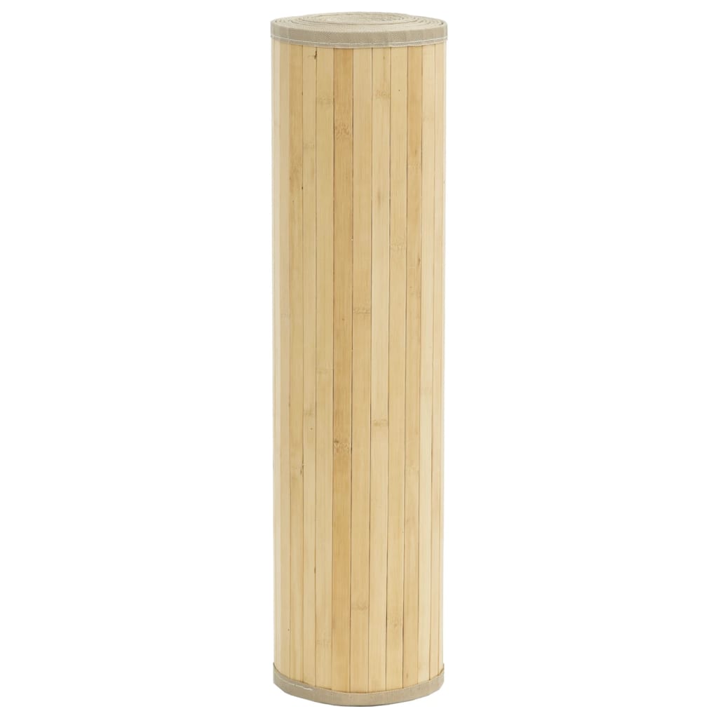 Vidaxl vloerkleed rechthoekig 80x100 cm bamboe lichtnaturel