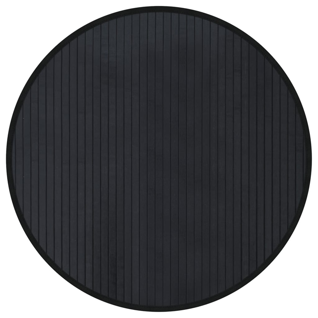 Vidaxl vloerkleed rond 60 cm bamboe zwart