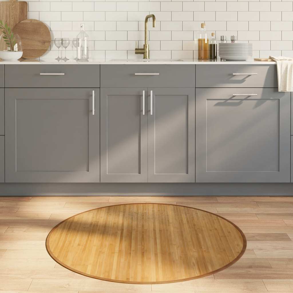 Vidaxl vloerkleed rond 100 cm bamboe naturel