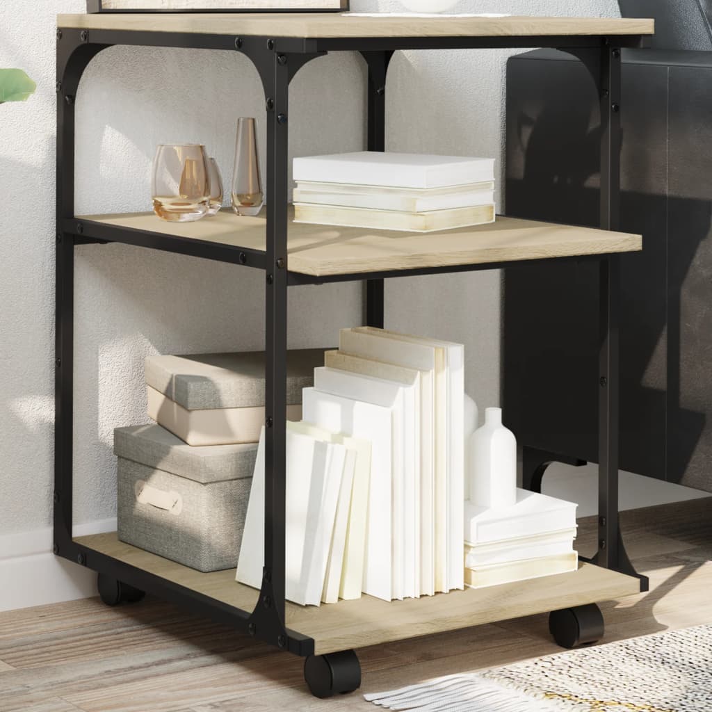 VidaXL Printerkastje 3-laags 43x48x64 cm bewerkt hout sonoma eiken