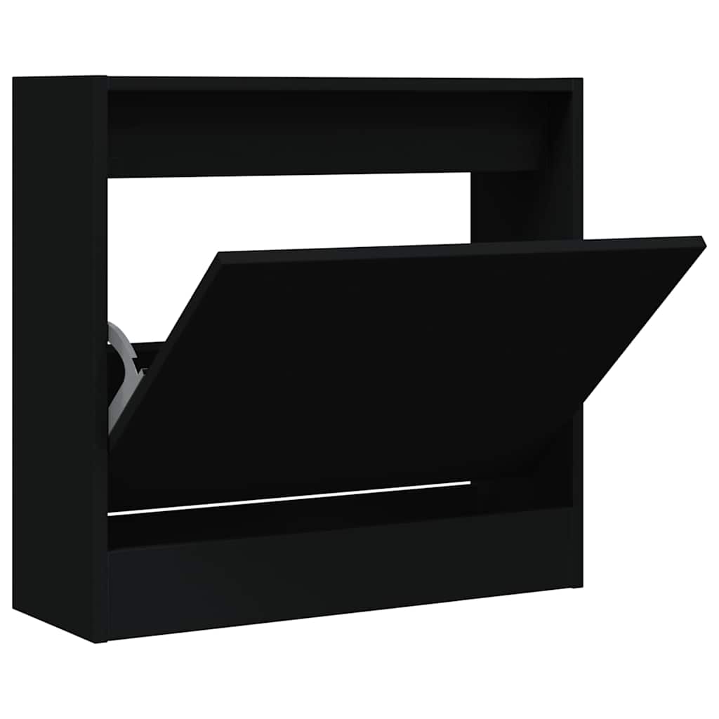 Vidaxl schoenenkast 60x21x57 cm bewerkt hout zwart