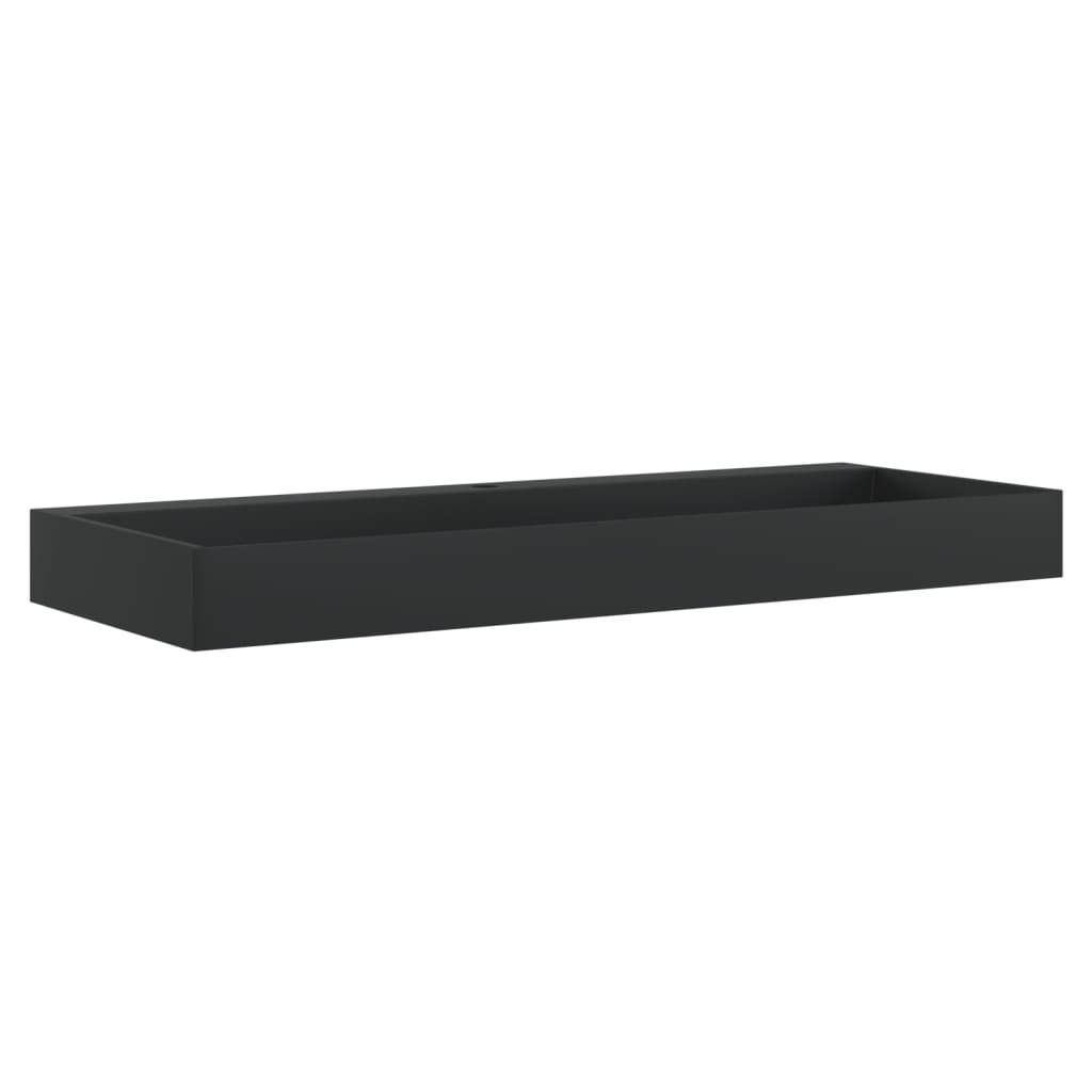 Vidaxl wastafel 120x46x11 cm mineraal mineraal marmer matzwart