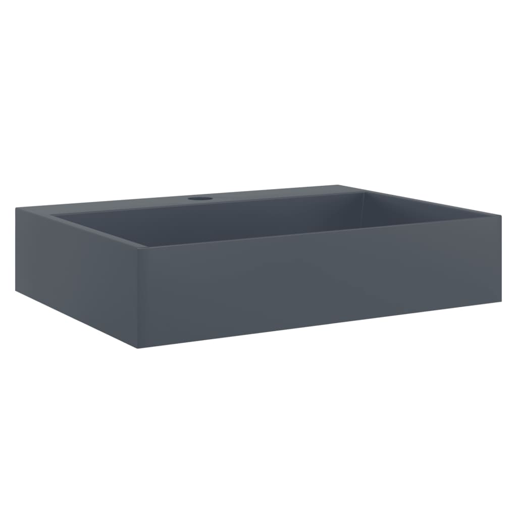 Vidaxl wastafel 50x38x11 cm mineraal gewonnen marmer antraciet