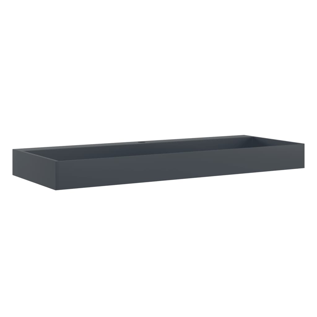 VidaXL Wastafel 120x46x11 cm mineraal gewonnen marmer antraciet