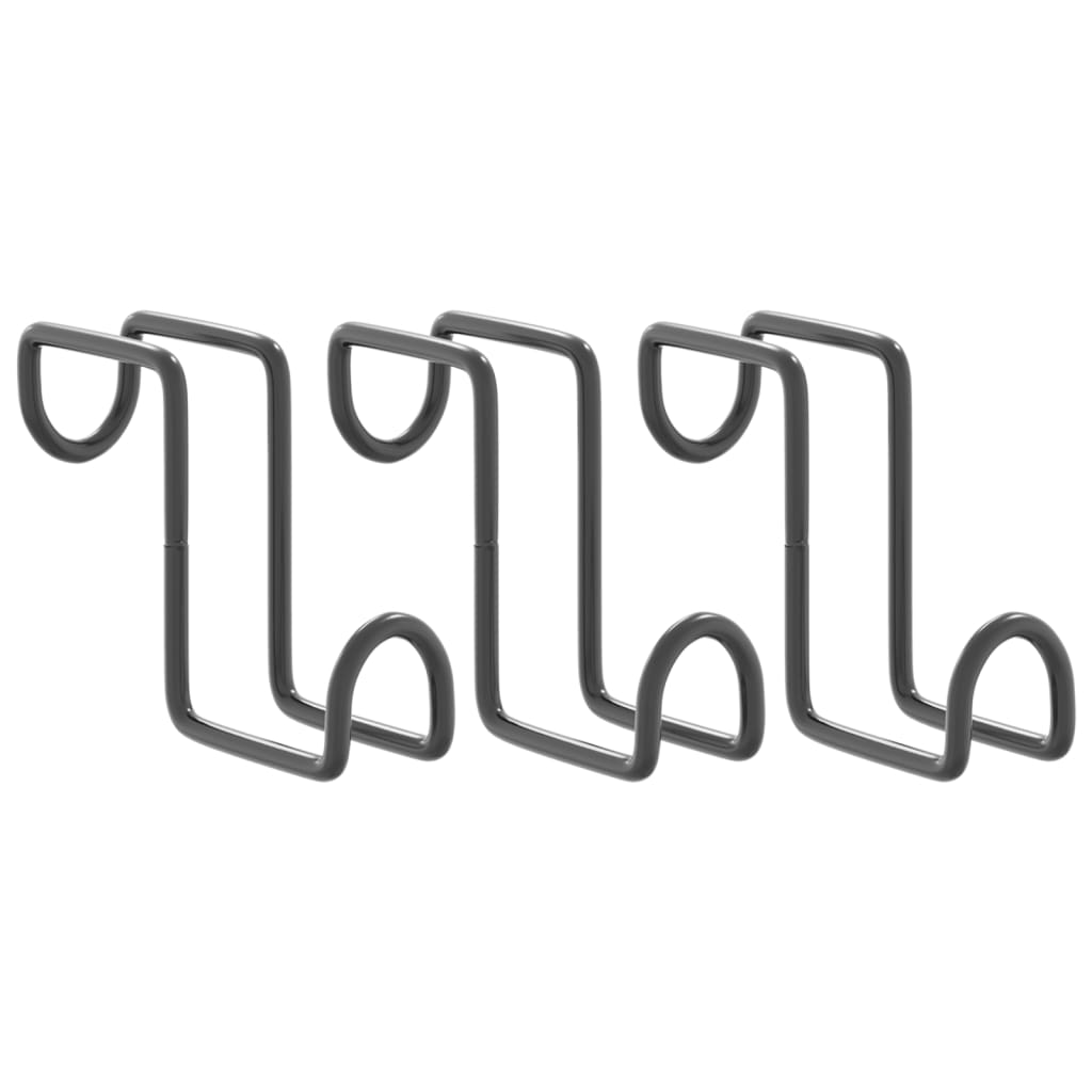 Vidaxl hoofdstelhouders 3 st staal zwart