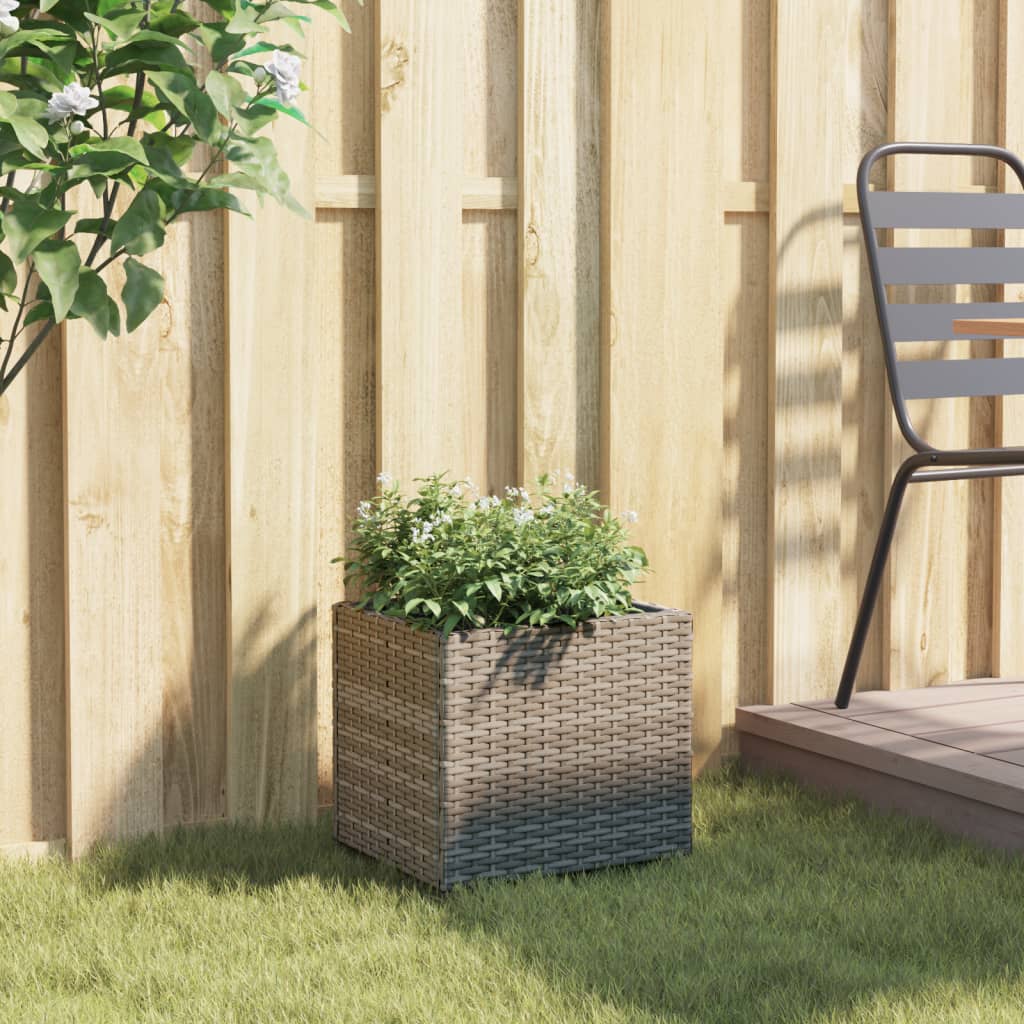 Vidaxl plantenbak 36x30x32 cm poly rotan grijs