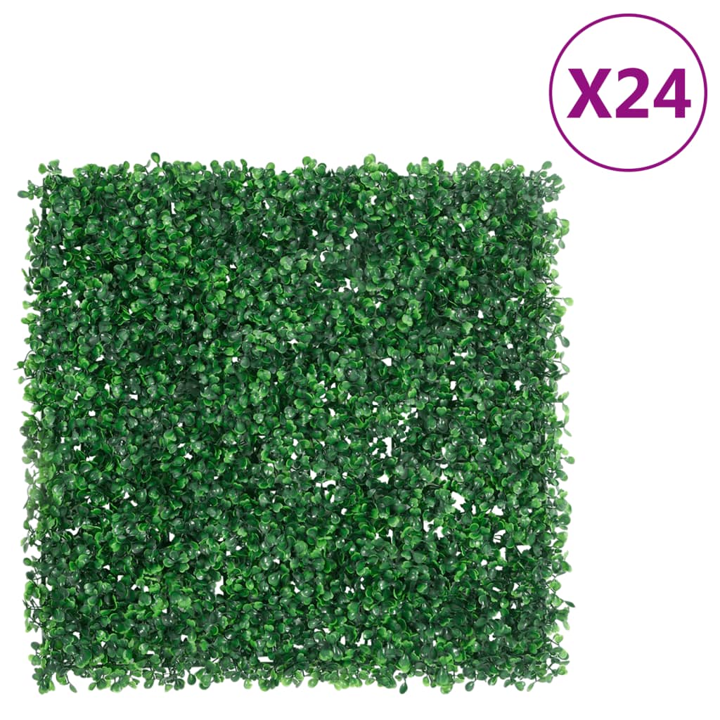 VidaXL Hek met kunstheester 24 st 50x50 cm groen