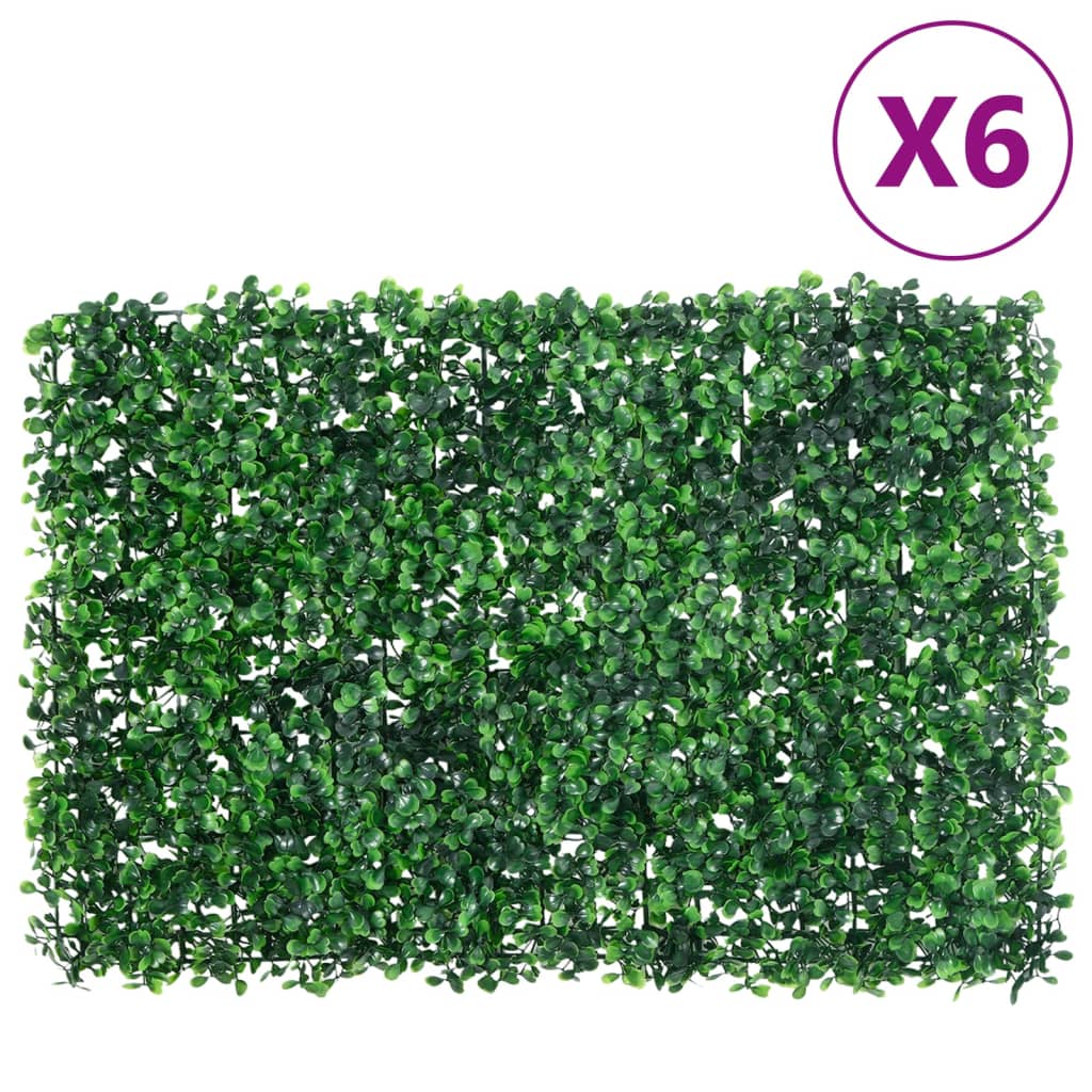Vidaxl hek met kunstheester 6 st 40x60 cm groen