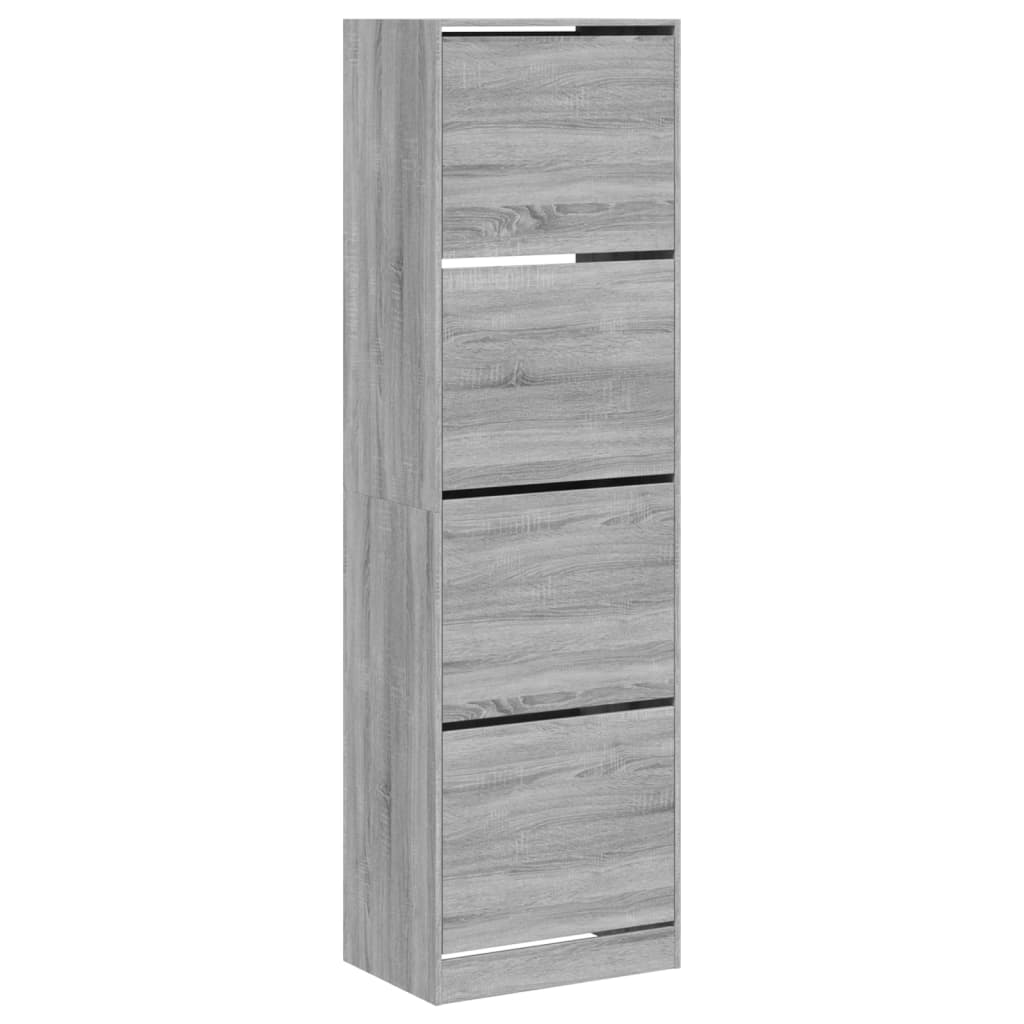 VidaXL Schoenenkast met 4 klaplades 60x42x204 cm grijs sonoma