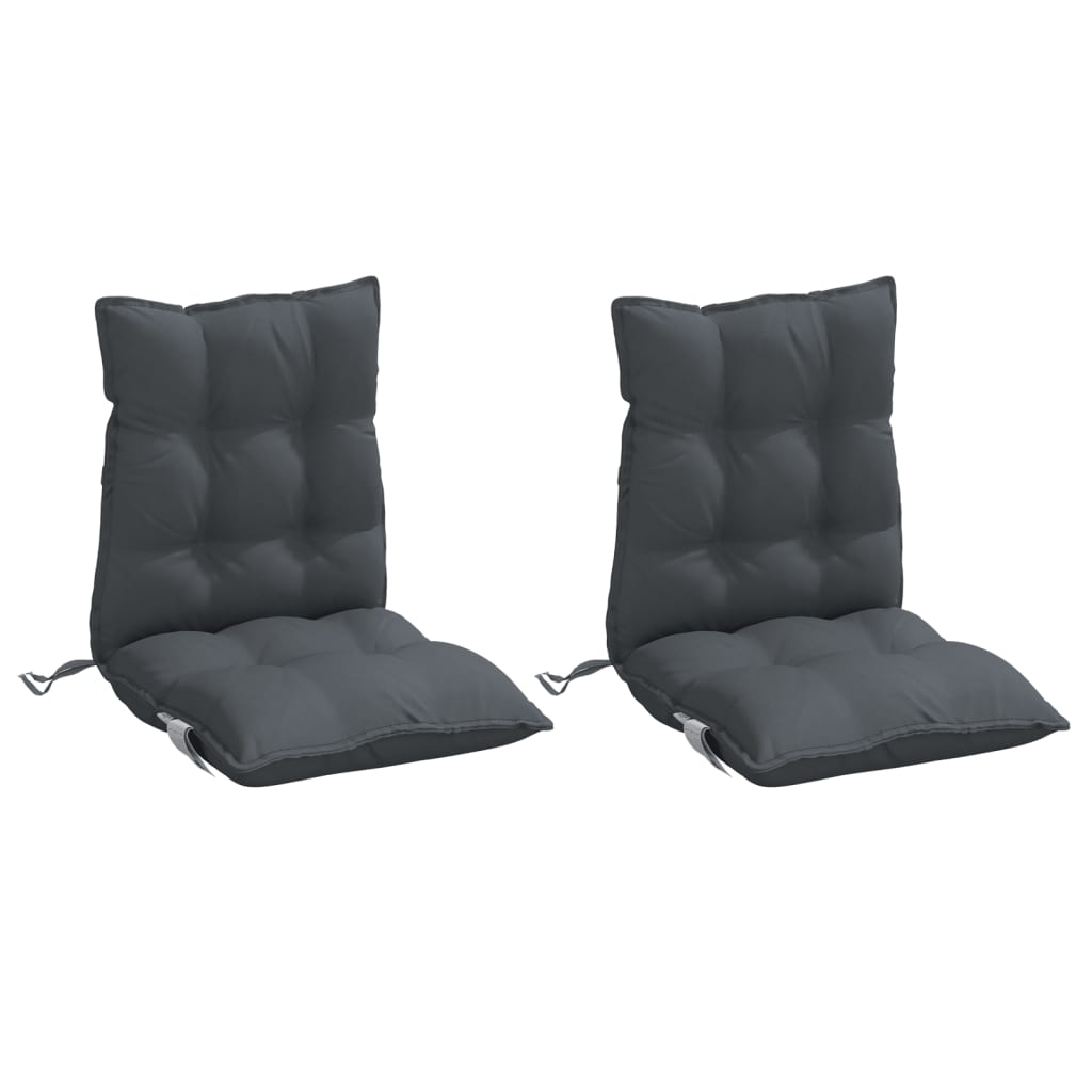 Vidaxl stoelkussens 2 st lage vloerkleed oxford stof antracietkleurig