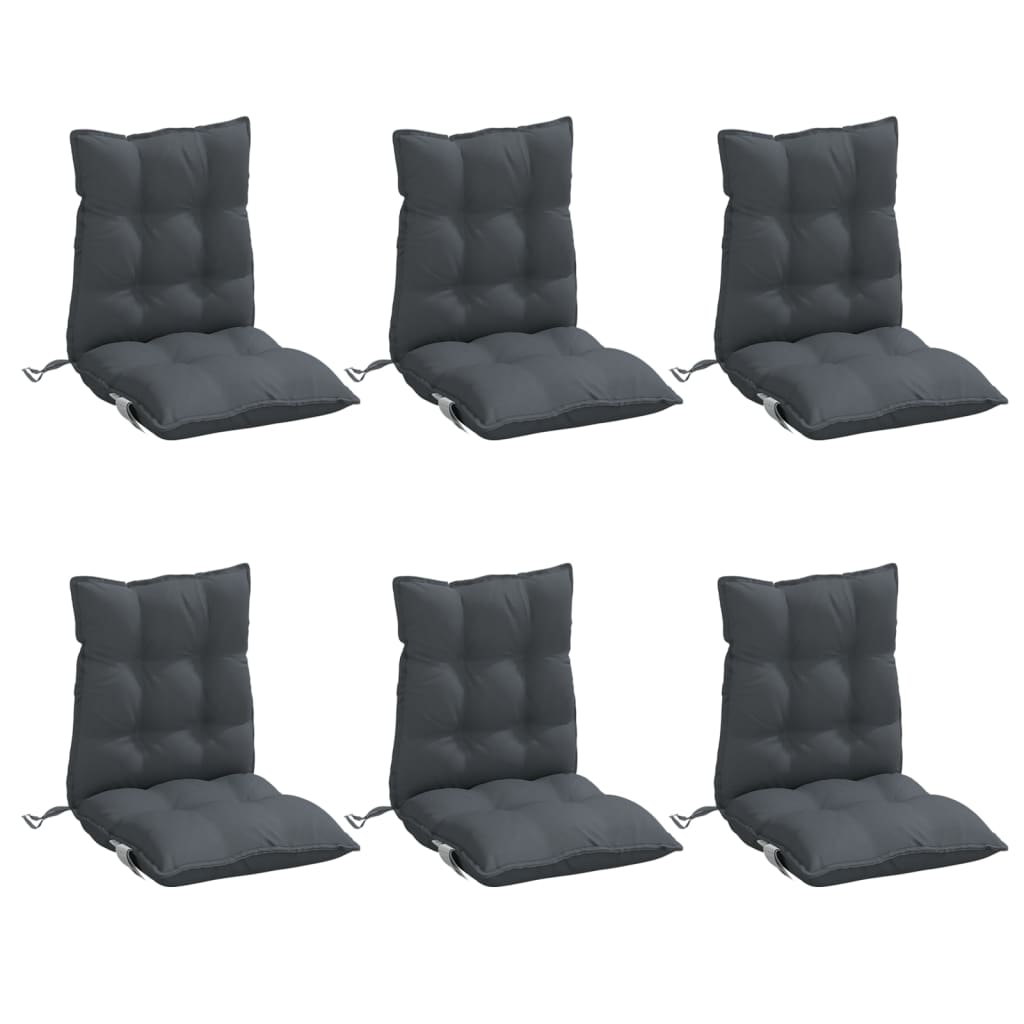 Vidaxl stoelkussens 6 st lage vloerkleed oxford stof antracietkleurig