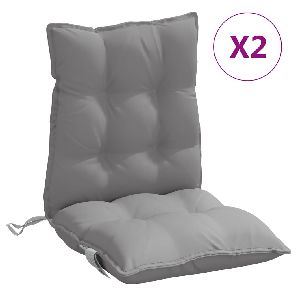 Vidaxl stoelkussens 2 st lage vloerkleed oxford stof grijs