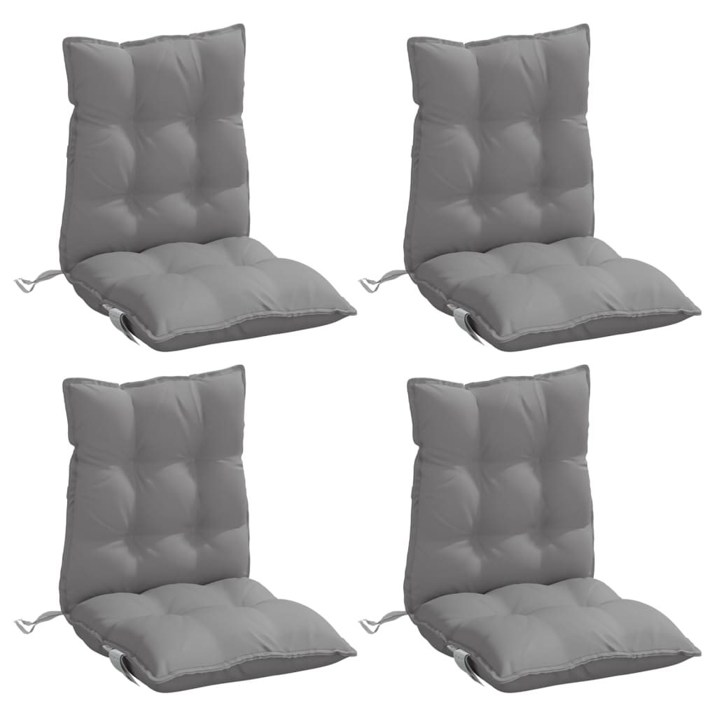 Vidaxl stoelkussens 4 st lage vloerkleed oxford stof grijs