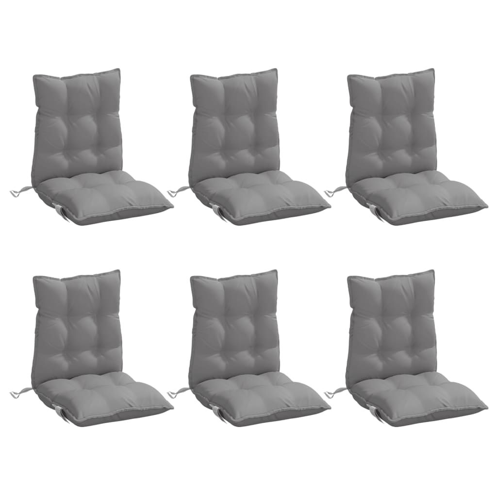 Vidaxl stoelkussens 6 st lage vloerkleed oxford stof grijs