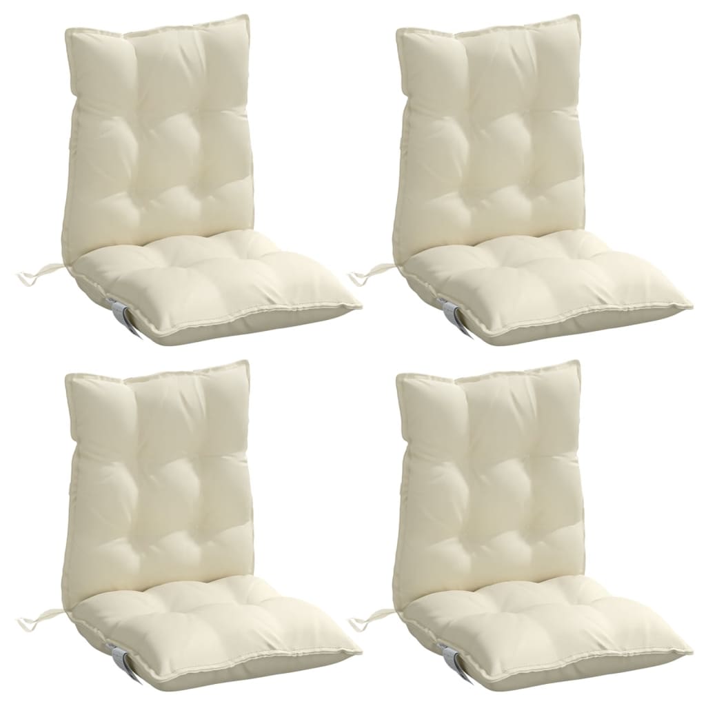 Vidaxl stoelkussens 4 st lage vloerkleed oxford stof crèmekleurig