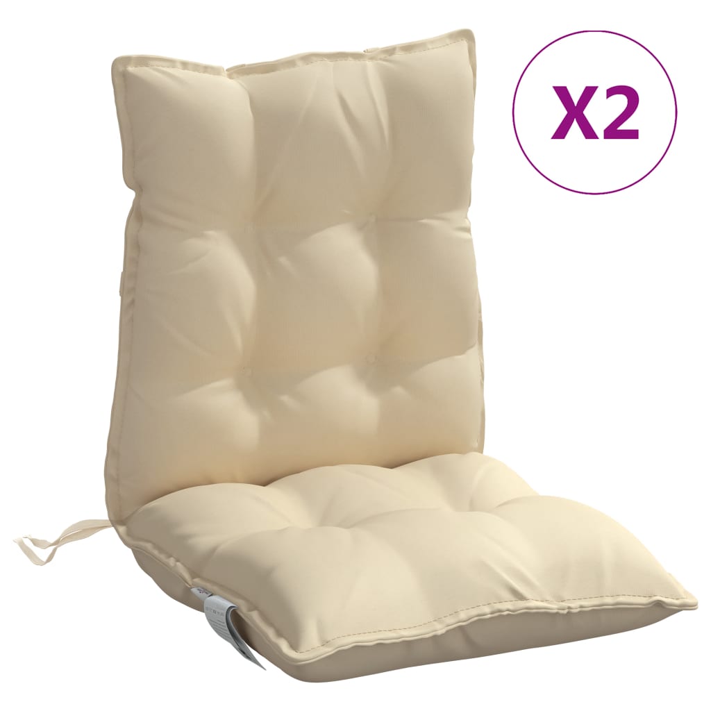 Vidaxl stoelkussens 2 st lage vloerkleed oxford stof beige
