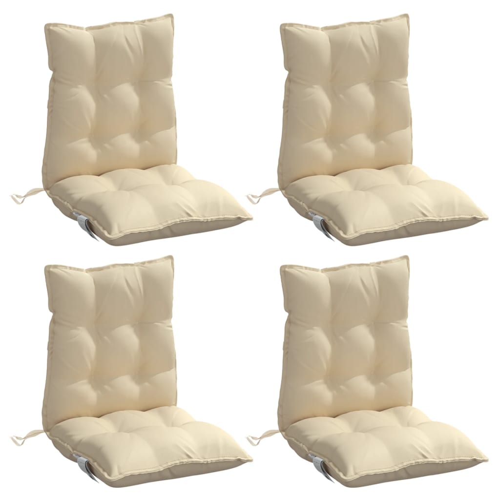 Vidaxl stoelkussens 4 st lage vloerkleed oxford stof beige