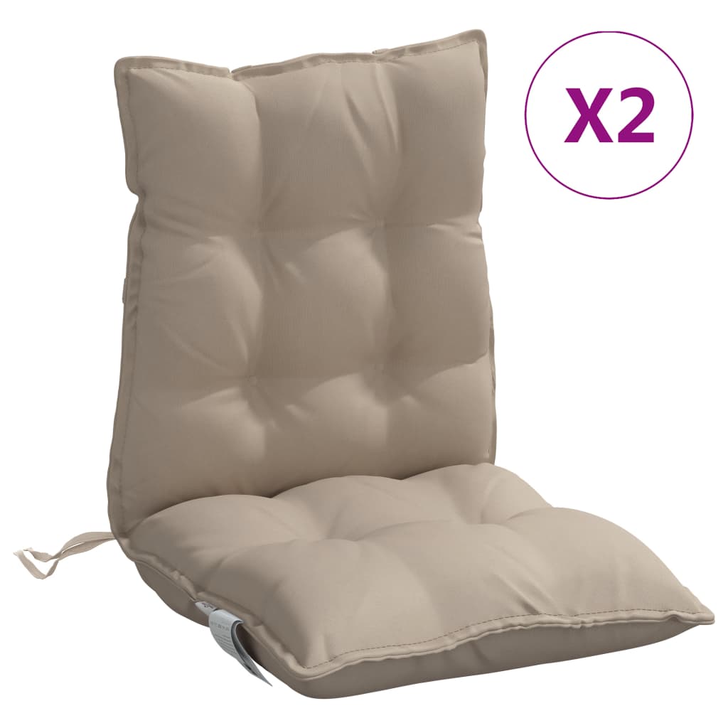 Vidaxl stoelkussens 2 st lage vloerkleed oxford stof taupe