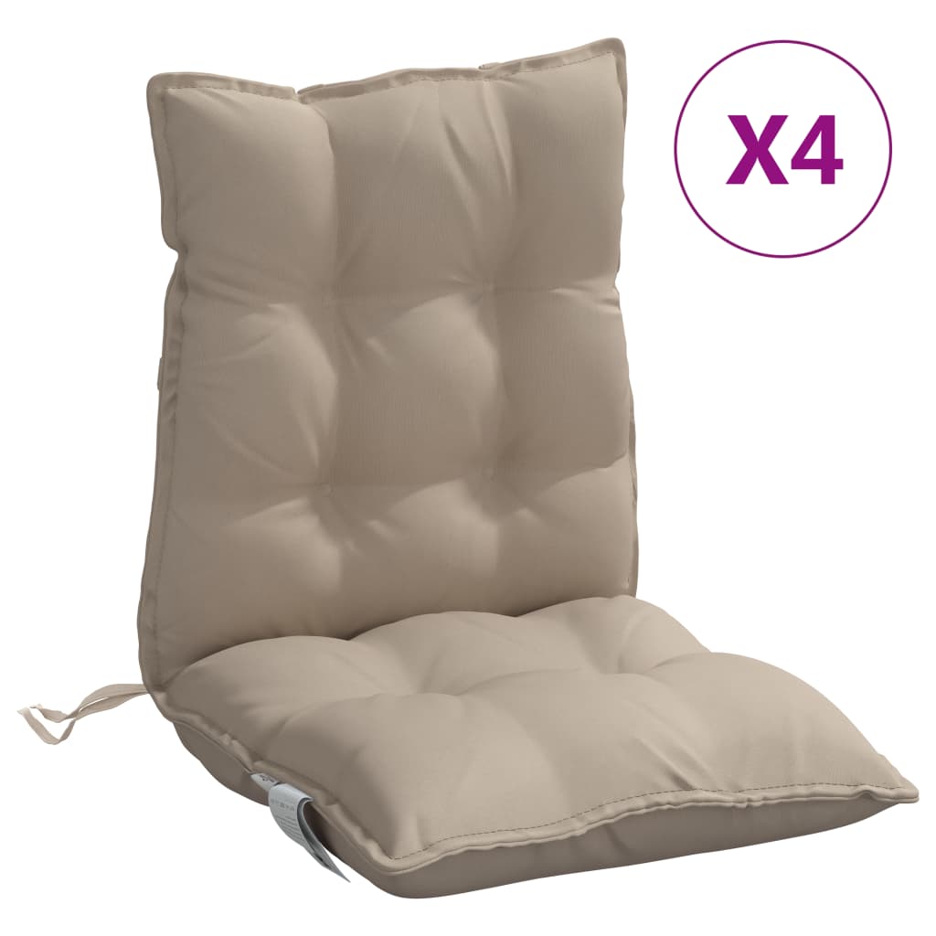 Vidaxl stoelkussens 4 st lage vloerkleed oxford stof taupe