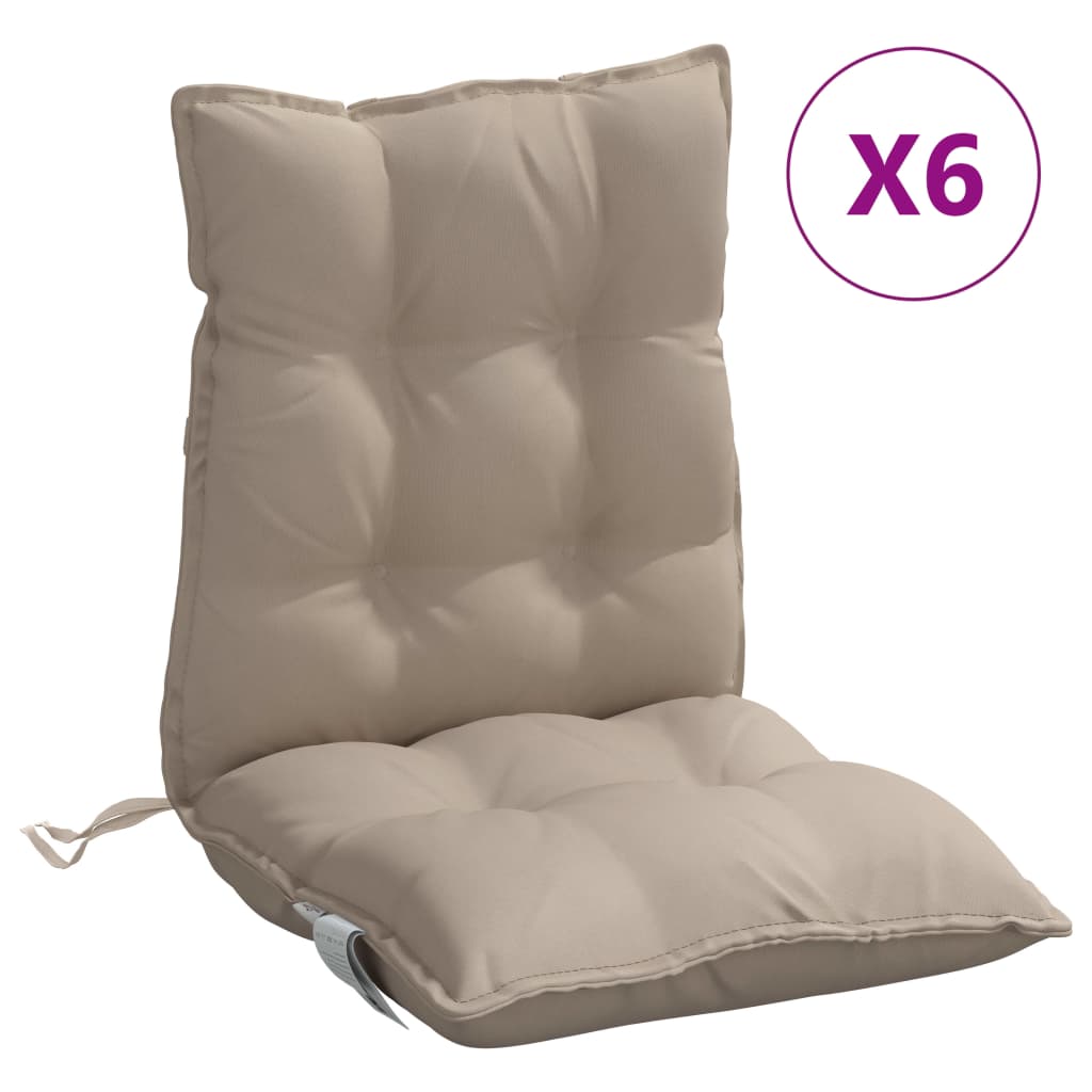 Vidaxl stoelkussens 6 st lage vloerkleed oxford stof taupe