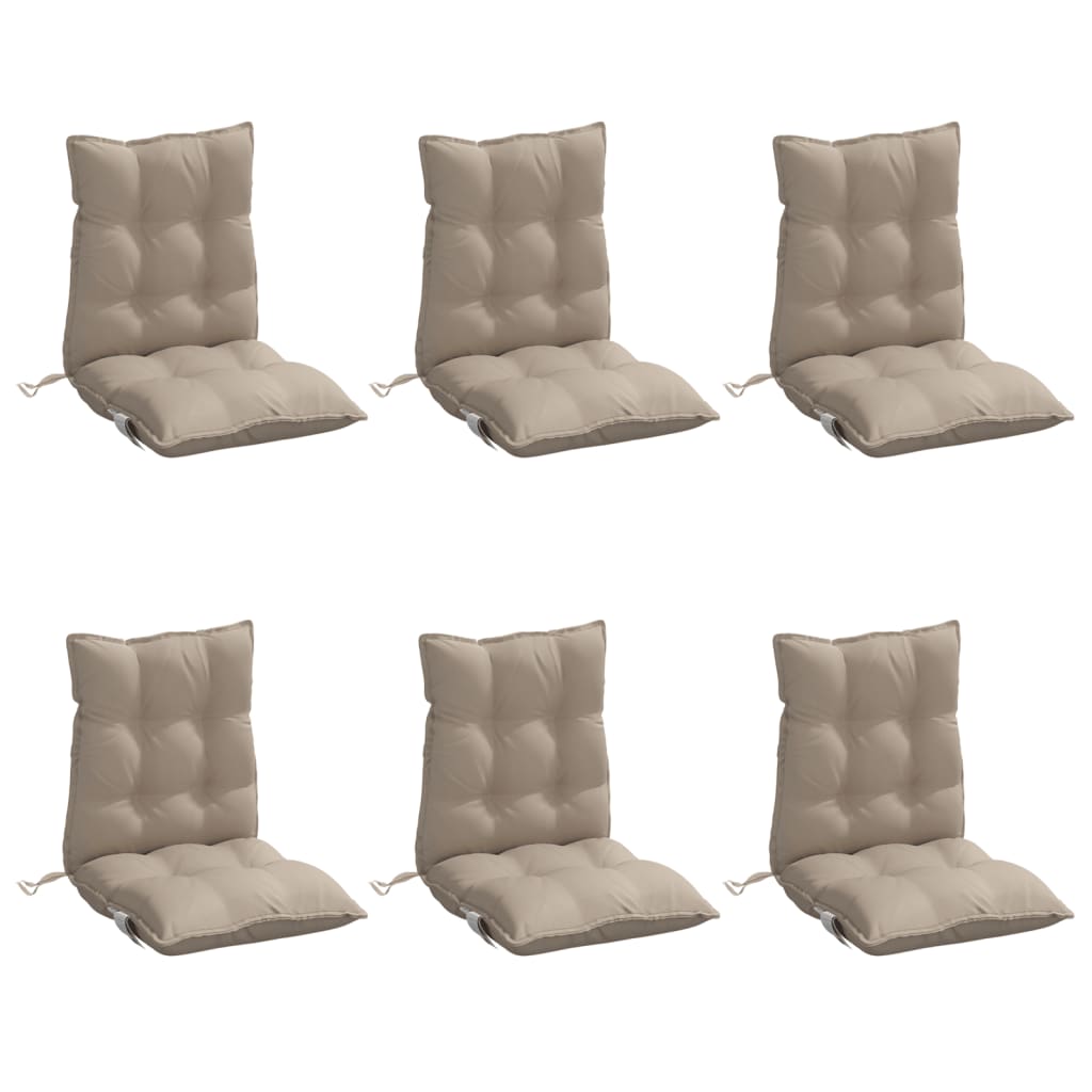 Vidaxl stoelkussens 6 st lage vloerkleed oxford stof taupe