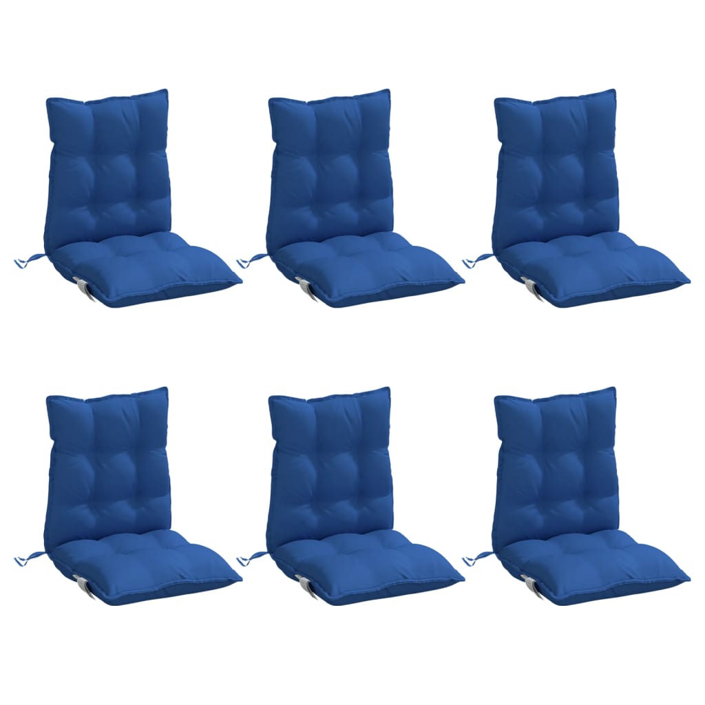 Vidaxl stoelkussens 6 st lage vloerkleed oxford stof koningsblauw