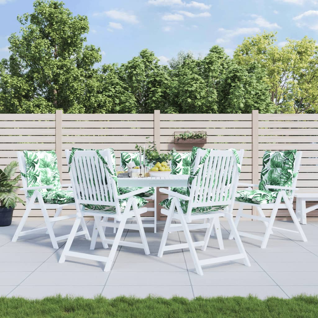 Vidaxl stoelkussens 6 st lage vloerkleed bladpatroon oxford stof