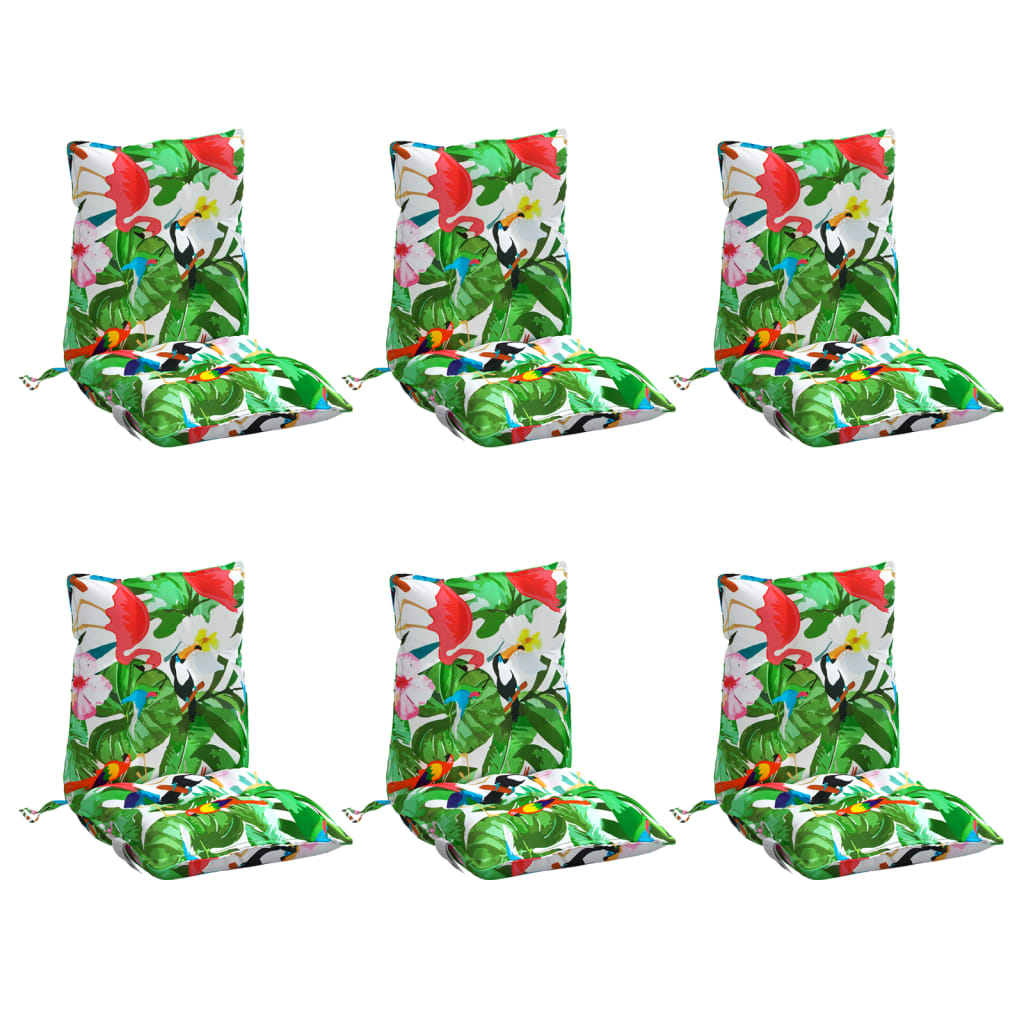 Vidaxl stoelkussens 6 st lage vloerkleed oxford stof meerkleurig