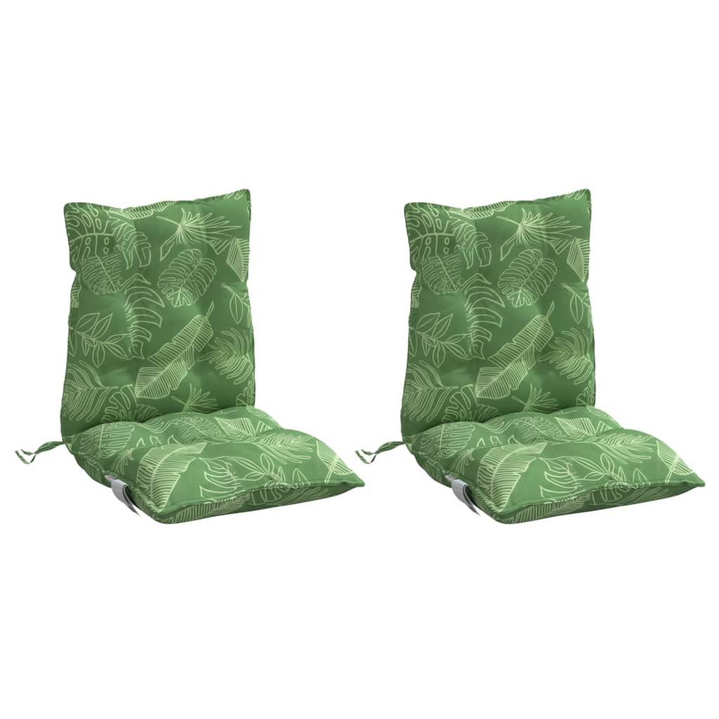 Vidaxl stoelkussens 2 st lage vloerkleed bladpatroon oxford stof