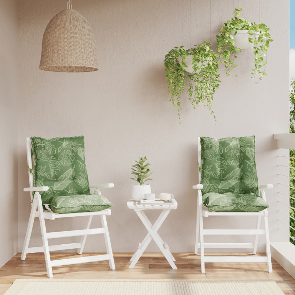 Vidaxl stoelkussens 2 st lage vloerkleed bladpatroon oxford stof