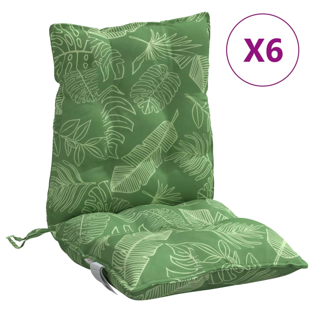 Vidaxl stoelkussens 6 st lage vloerkleed bladpatroon oxford stof
