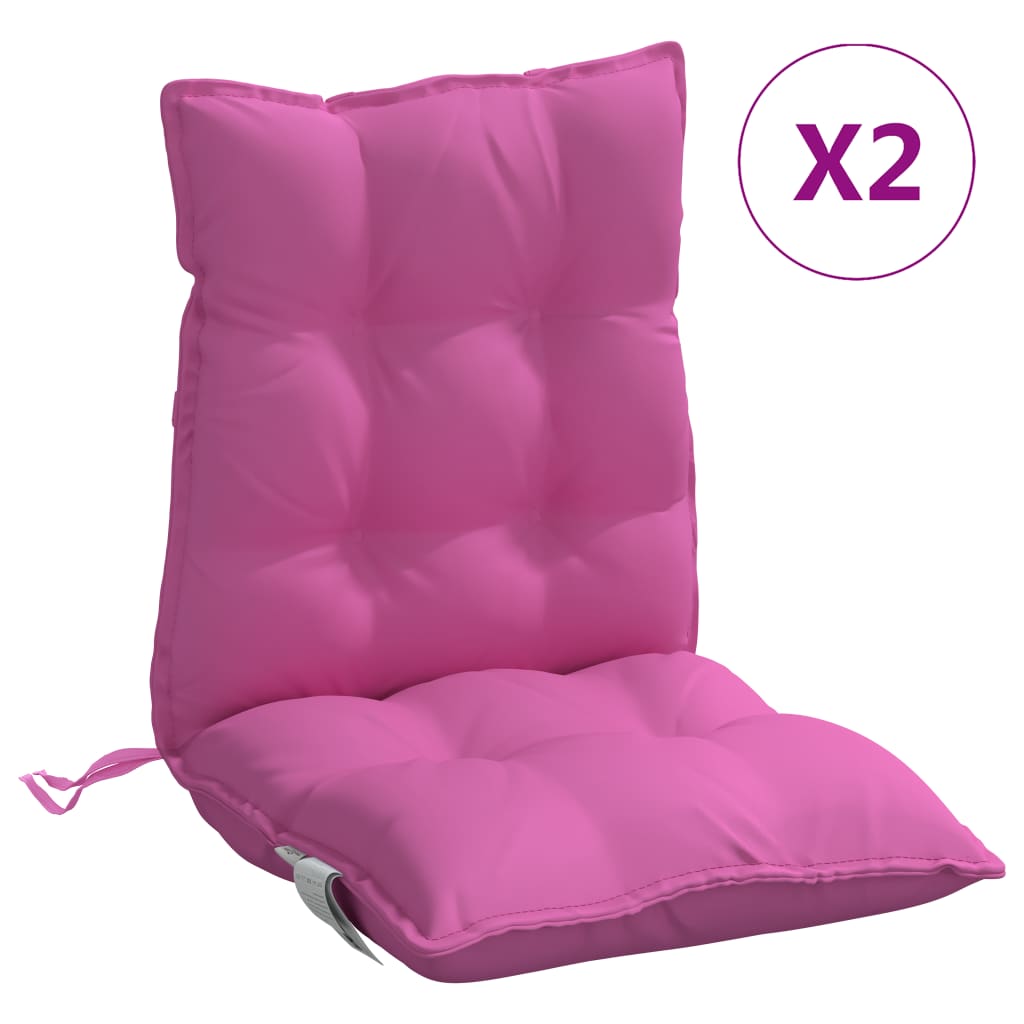 Vidaxl stoelkussens 2 st lage vloerkleed oxford stof roze
