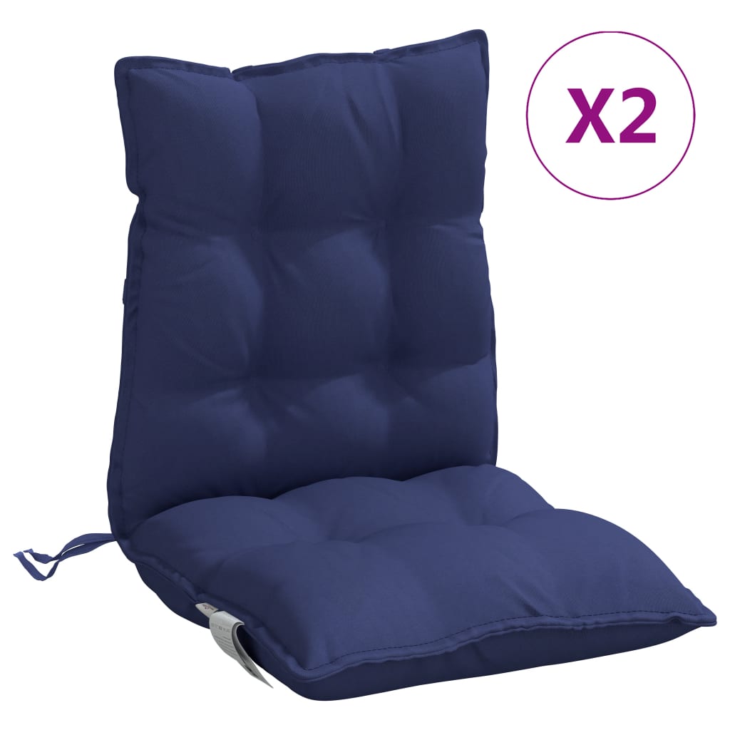 Vidaxl stoelkussens 2 st lage vloerkleed oxford stof marineblauw