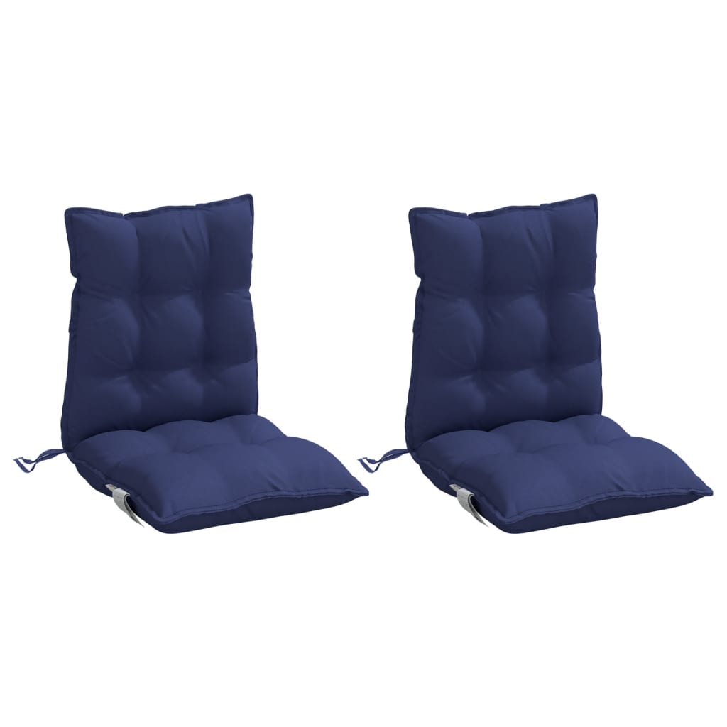 Vidaxl stoelkussens 2 st lage vloerkleed oxford stof marineblauw
