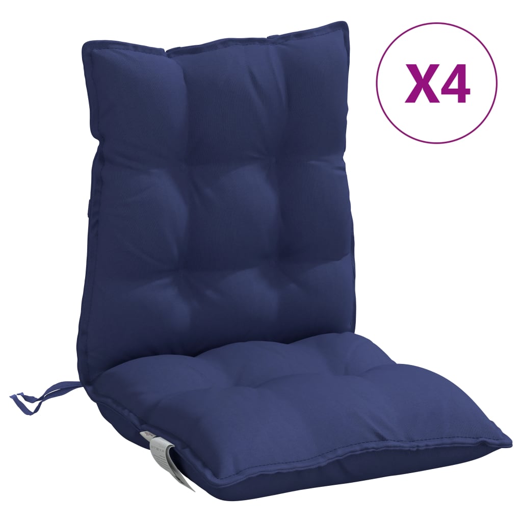 Vidaxl stoelkussens 4 st lage vloerkleed oxford stof marineblauw