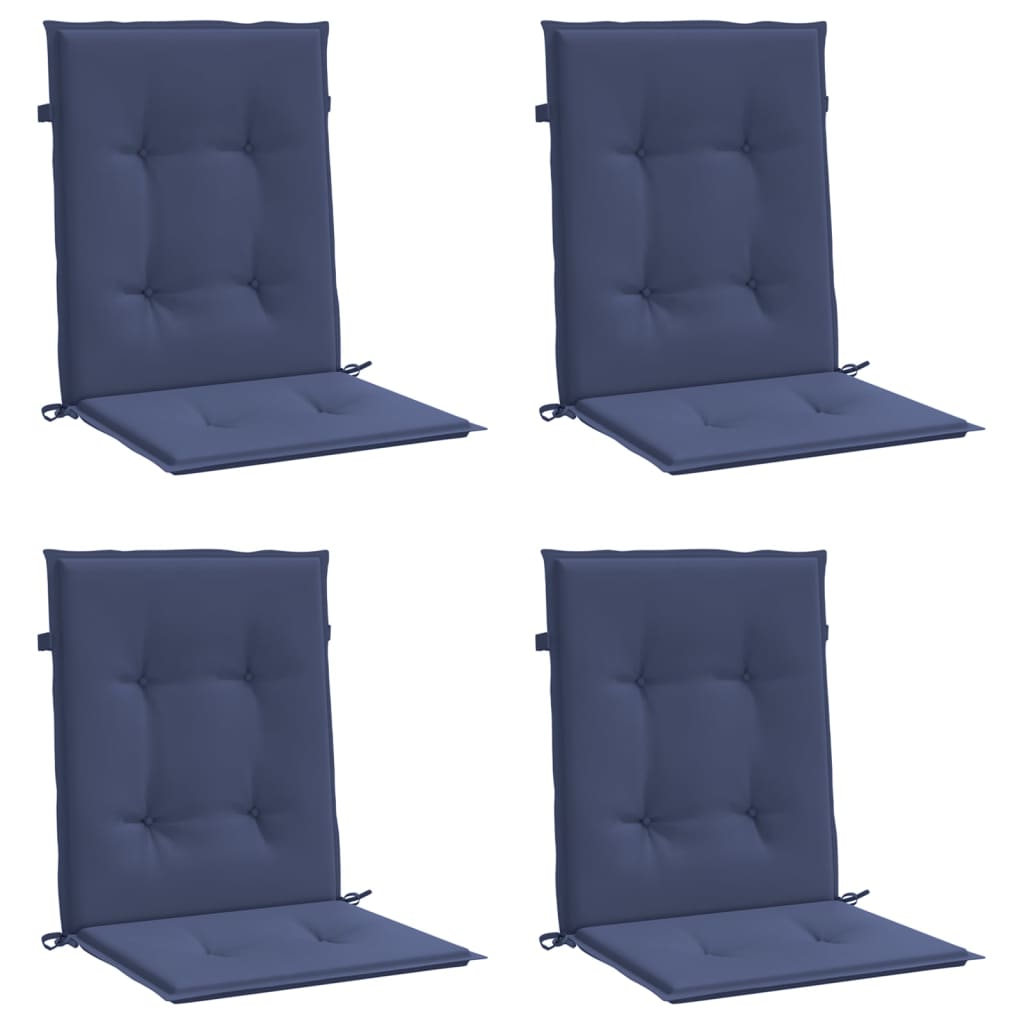Vidaxl stoelkussens 4 st lage vloerkleed stof marineblauw