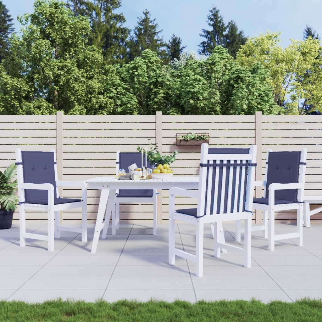 Vidaxl stoelkussens 4 st lage vloerkleed stof marineblauw