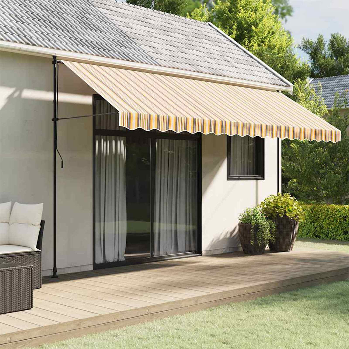 Vidaxl vervangingsdoek voor luifel 450x300 cm polyester meerkleurig