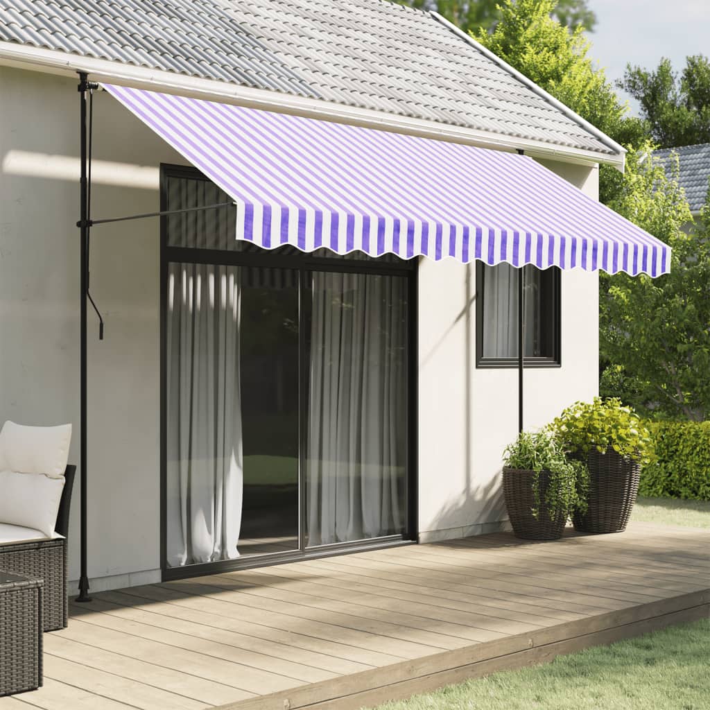 Vidaxl vervangingsdoek voor luifelrok gestreept 350 cm blauw en wit
