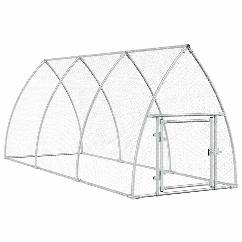 Vidaxl kippenhok 300x105x120 cm gegalvaniseerd staal zilverkleurig